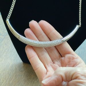 Touchstone Crystal rhodium plated necklace 15/18”